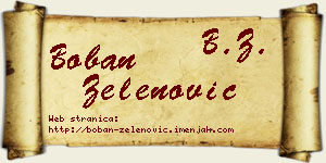 Boban Zelenović vizit kartica